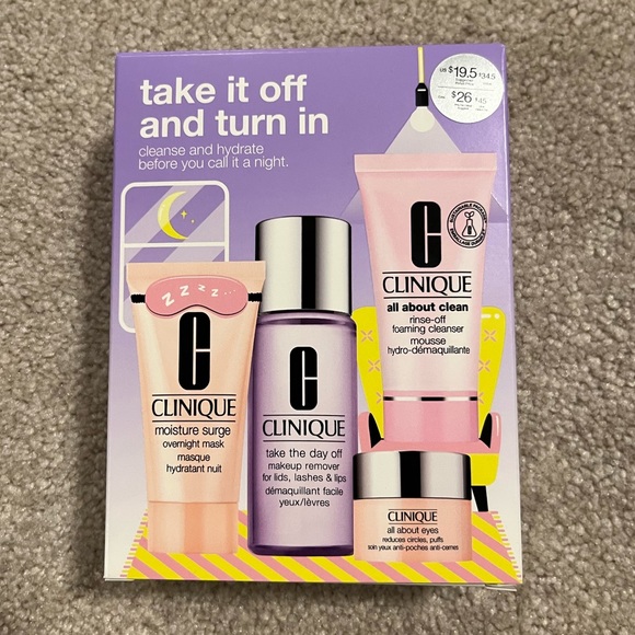 Clinique skincare 4 pc set New in box!makeup remover/cleanser/eye cream/mask GWP - Picture 3 of 7